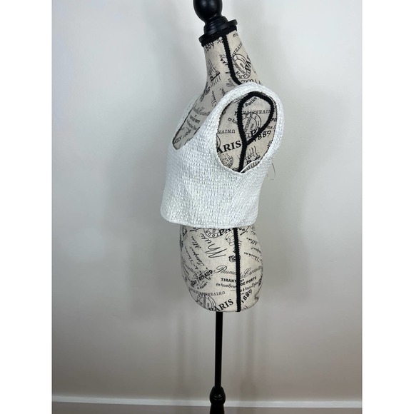 Rylee Anns White Wide strap Square neck Ruched Crop top - Picture 7 of 8